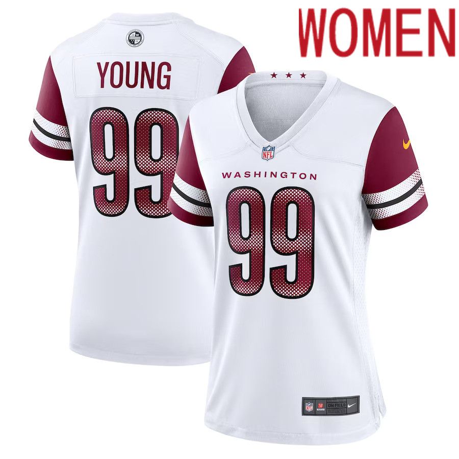 Women Washington Commanders #99 Chase Young Nike White Game NFL Jersey->customized nfl jersey->Custom Jersey